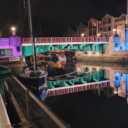 Reflections at Midnight Town Bridge Weymouth